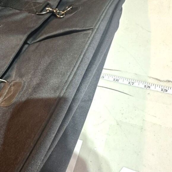 Hugo Boss Men’s Canvas Adjustable Strap Pockets Messenger Laptop Bag Black Large - Picture 7 of 10